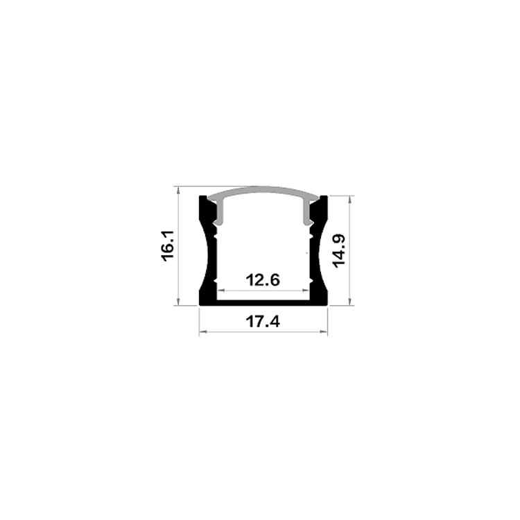 1815配PC罩 內空高 無光斑 PCB12寬 貼底線條燈硬燈條鋁槽外殼套件